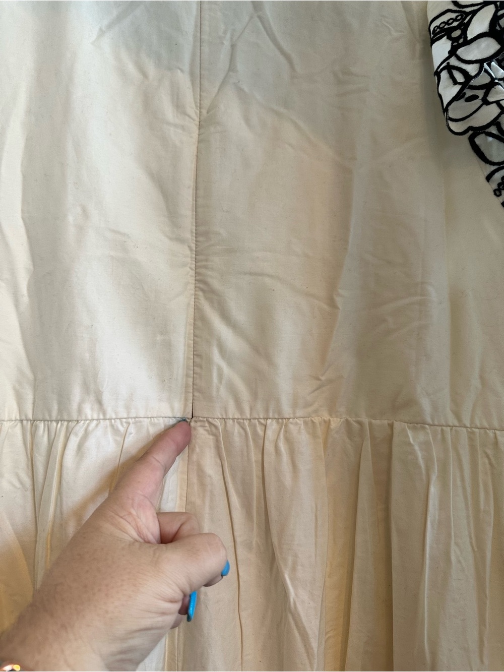 torrid Belle Isle Cream Maxi Dress with Black Floral Embroidery - Picture 5 of 5